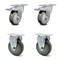 Service Caster 4 Inch Gray Polyurethane Swivel Top Plate Caster Lock Brakes 2 Rigid SCC, 2PK SCC-TTL20S414-PPUB-2-R-2 - alternate 1